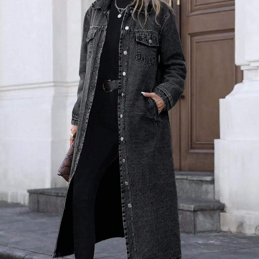 Grey Casual Women's Y2k Style Denim Jacket